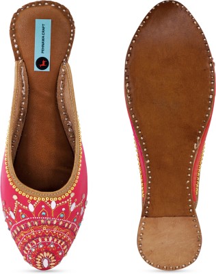 PehnawaCraft PehnawaCraft Red Laila Mule, Back open Punjabi Jutti for women Ethnic Mule For Women(Red , 6)