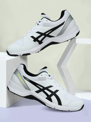 Asics GEL-100 NOT OUT Cricket Shoes For Men(White , 11)