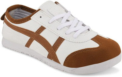 Growroop Premium Shoes for Men | Casual & Gym Wear|Sneakers shoes for Men Casuals For Men(White, Brown , 10)