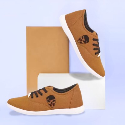 KANEGGYE Canvas Shoes For Men(Tan , 5)