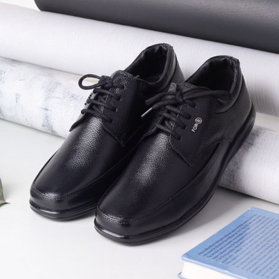FOR-B Men's Formal Genuine Leather Shoes-Business Dress Shoe for Office,Wedding,Events Party Wear For Men(Black , 6)