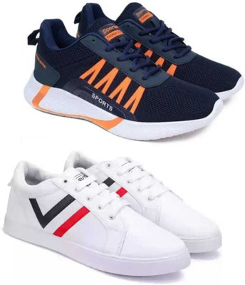 Ketolite Combo Pack of 2 Sneakers For Men(Navy, White , 7)