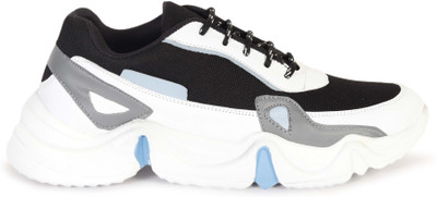 K' Footlance Men's Lightweight Breathable Lace Up Casual Sport Shoes Sneakers Running Shoes For Men(Blue, Black , 8)