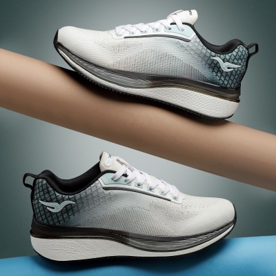 VOMAX SPORTS Trenz-01 Flynit Breathable Upper Lightweight Running Shoe for Men on Phylon Sole Running Shoes For Men(White, Black)