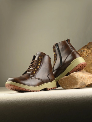 Roadster Mid ankle Boots For Men(Brown , 9)