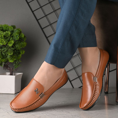 MADHUVIMAL 701 Tan Loafers For Men(Tan , 8)