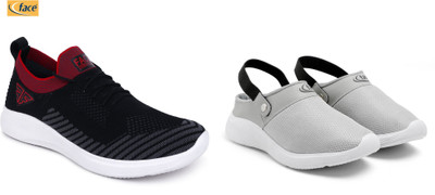 Face Stylish Sports Shoes for Men – Ideal for Running, Gym & Training Sneakers For Men(Black, Grey , 6)