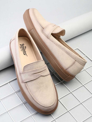 Roadster Beige slip-on on penny sneakers Casuals For Men(Beige , 7)