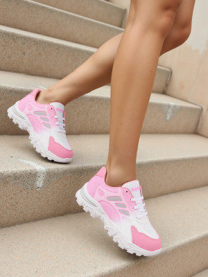 DEFLOW Fancy stylish comfotable Causal Sports Running Shoes Fancy Partywear Sneakers For Women(Pink , 6)