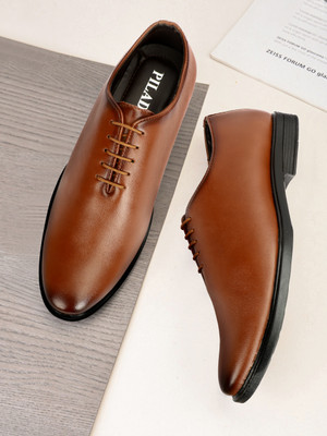 PILADO Rich Quality|Stylish Look|Perfect Design Formal Shoe Derby For Men(Tan , 8)