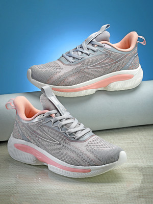 action KIA 401 Lightweight Comfortable Ulta-Comfort Running Shoes For Women(Grey, Pink , 7)