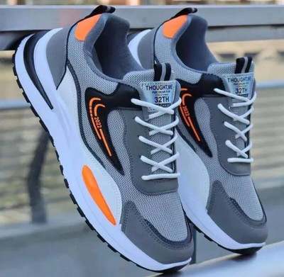 VECHLO Blue Ogyi Casual Stylish Running Gym Outdoor Sneaker Sneakers For Men(Grey, Orange , 6)
