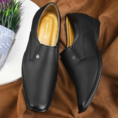 PROVOGUE Party Wear Formal Shoes |College Shoes |Executive Shoes |Derby Shoes |Wedding Slip On For Men(Black , 6)
