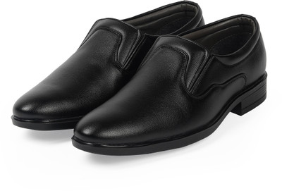 leacom Men’s Formal Shoes | Classic Office Wear Footwear Slip On For Men(Black , 9)