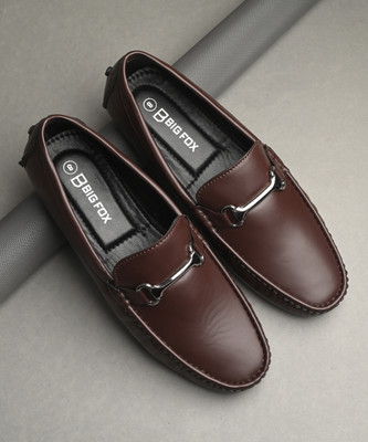BIG FOX Strider-2 Premium Color block Buckle Loafers For Men(Brown , 6)