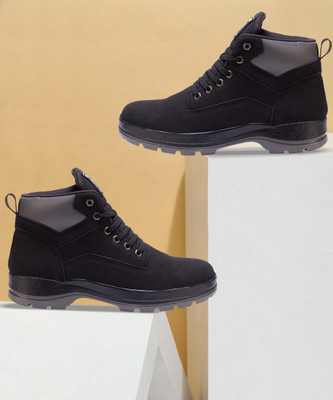 RUN SEVEN Lightweight Comfort Summer Trendy Walking Outdoor Stylish Training Boots For Men(Black , 8)