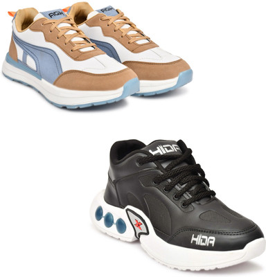Hida Comfort Fit Sports Shoes for Gym & Outdoor Wrestling Shoes For Men(Blue, Black , 8)