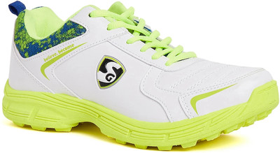 SG SAVAGE STUD Cricket Shoes For Mens White/Royal Blue/Lime No 8 Cricket Shoes For Men(Green , 8)