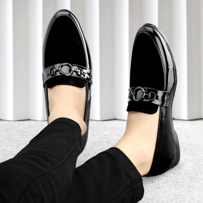 awakya New Trendy Black casual Loafer for man Loafers For Men(Black , 8)