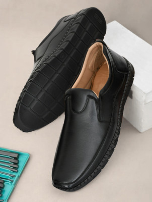 Funny Fire Perfect for Formal Wear, Business Casual, and Parties Loafers For Men(Black , 6)