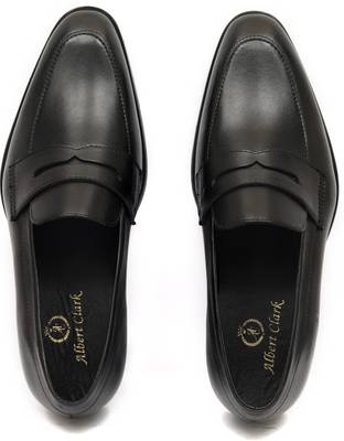 ALBERT CLARK Stylish Black Formal Pull on Shoes Men's Loafers For Men