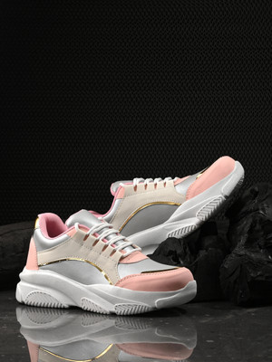 Roadster The Lifestyle Co. Women Colourblocked Lightweight Comfort Sneakers Sneakers For Women(Silver , 4)