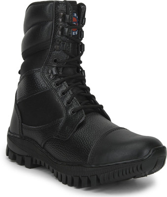 LIBERTY FREEDOM SOLDIER-01 High Ankle Defence Shoes With PU Sole Comfortable Lacing Boots For Men(Black , 8)