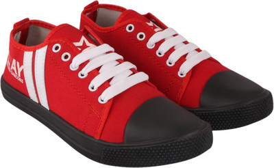 gargcreation Simple Sneakers For Men(Red , 6)