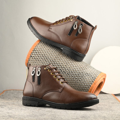 KILLER Men High Top Chelsea Boots High Quality Super Comfortable Boots For Men Casuals For Men(Brown , 10)