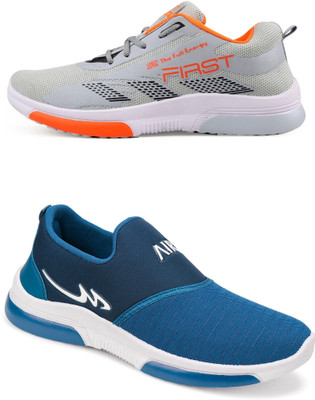 Free Kicks Combo Of 2 Shoes FK-575 & FK-Mexico Sneakers For Men(Blue , 6)