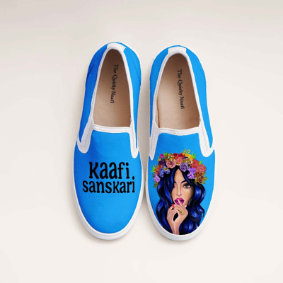 Thequirkynaari Slip On Sneakers For Women(Blue , 5)