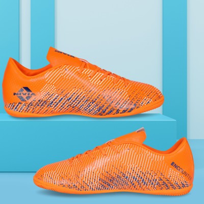 NIVIA ENCOUNTER FUTSAL 9.0 SHOES Football Shoes For Men(Orange, Blue)