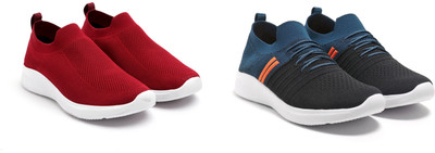 Face Stylish Sports Shoes for Men – Ideal for Running, Gym & Training Sneakers For Men(Navy, Black, Orange, Red , 6)