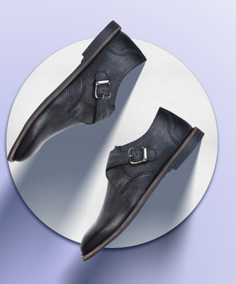 SeeandWear Monk-263 Monk Strap For Men(Black , 10)