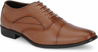 SHUBHANGI Genuine leather Anti skid Sole Derby Office wear Formal Shoes Oxford For Men(Tan)