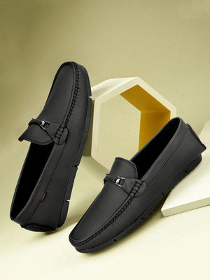 areeba Black Loafers for Men Formal Look Stylish Casual Shoes Daily Use Comfort Fit Loafers For Men(Black , 8)