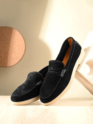 KILLER KILLER MEN SUEDE LEATHER LOAFERS | LOAFER FOR MEN | MEN SHOES | LEATHER SHOES | Loafers For Men(Black , 9)