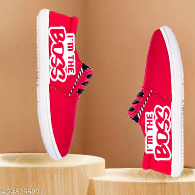 Kzaara Canvas Shoes For Men(Red , 6)