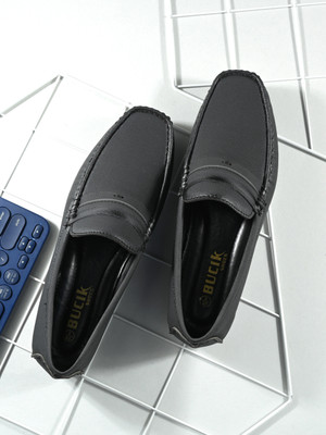 BUCIK BCK10321 Lightweight Comfort Extra Soft Summer Trendy Premium Stylish Party Loafers For Men(Black , 10)