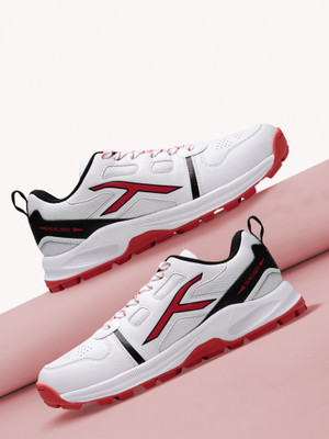 Hundred HyperTurf Cricket Shoes For Men(White, Black, Red , 10)