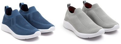 Face Stylish Sports Shoes for Men – Ideal for Running, Gym & Training Sneakers For Men(Grey, Blue , 7)