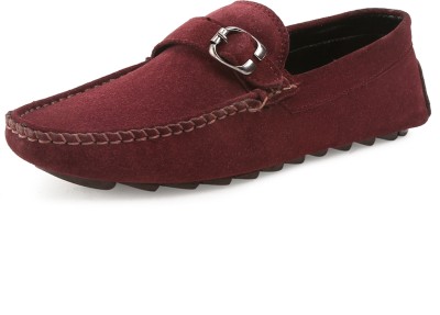 LOUIS STITCH Mens Rosewood Stylish Suede Leather Casual Loafers (ITSUBRW) UK 8 Loafers For Men(Maroon)