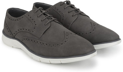 yoho YOHO Brogue Shoes for Men | Comfortable Cushioned and Stylish Formal Shoes Sneakers For Men(Grey , 10)