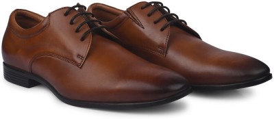 Feet First Leather Derby Formal shoes Derby For Men(Tan)