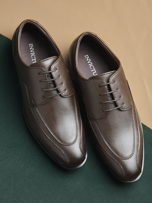 INVICTUS Elegent Premium Office Wear Synthetic Leather Formal Derby For Men(Brown , 11)