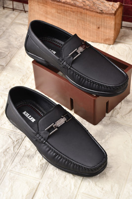 KILLER Loafer Shoes for Men | Formal & Casual Stylish, Lightweight Comfortable Wear Loafers For Men(Black , 8)