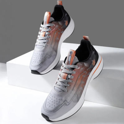 Cult Xypher Running Shoes Enhanced Cushioning Enhanced Grip Lightweight High Traction Running Shoes For Men(Grey, Orange , 8)
