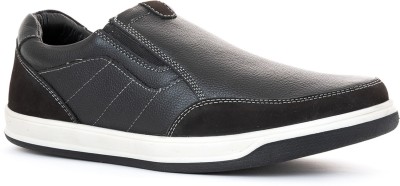 Khadim's British Walkers Black Leather Slip On Casual Shoe Slip On Sneakers For Men(Black)