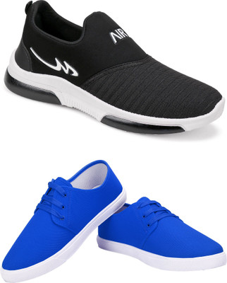 Free Kicks Combo Of 2 Shoes FK-Mexico & FK-201 Sneakers For Men(Blue , 8)