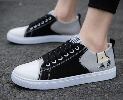 lejano Canvas Shoes For Men(Black, White , 6)